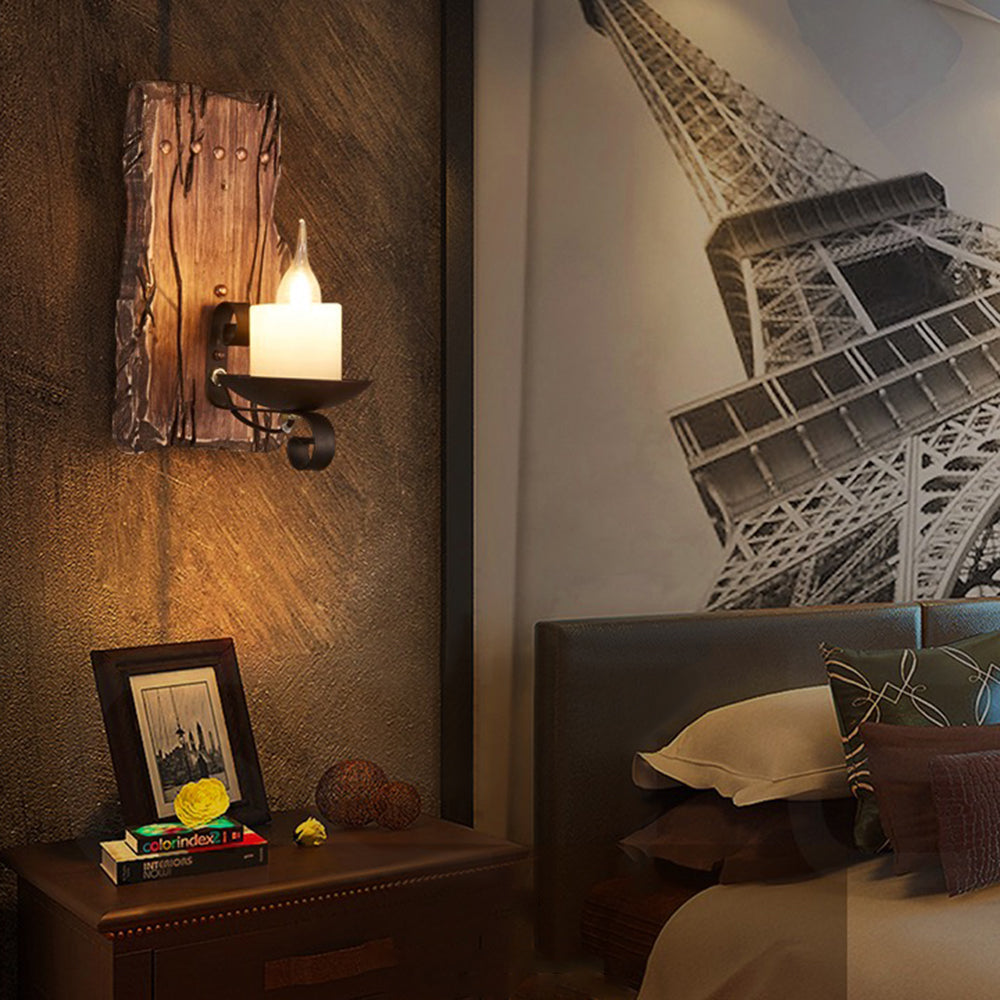 Epoch | Vintage Wall Lamp with Pine Wood & Metal Design | Elegant Wall Lights Indoor for Living Room and Bedroom 0