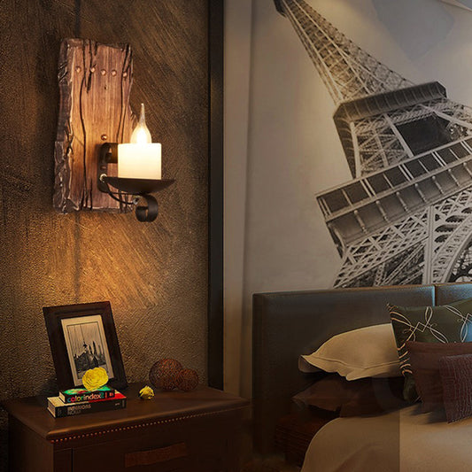 Epoch | Vintage Wall Lamp with Pine Wood & Metal Design | Elegant Wall Lights Indoor for Living Room and Bedroom 0