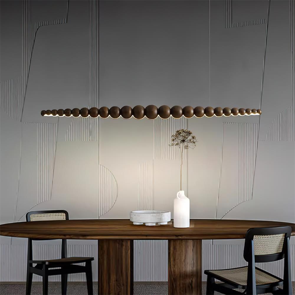 Favon Collection | Wooden Pendant Light with Warm Glow | Elegant Hanging Lights for Dining and Living Spaces 2