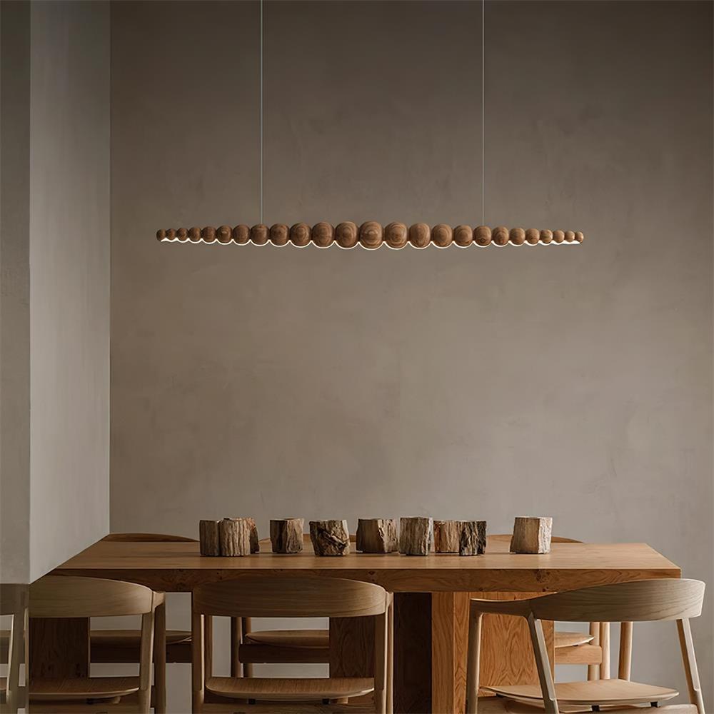 Favon Collection | Wooden Pendant Light with Warm Glow | Elegant Hanging Lights for Dining and Living Spaces 4