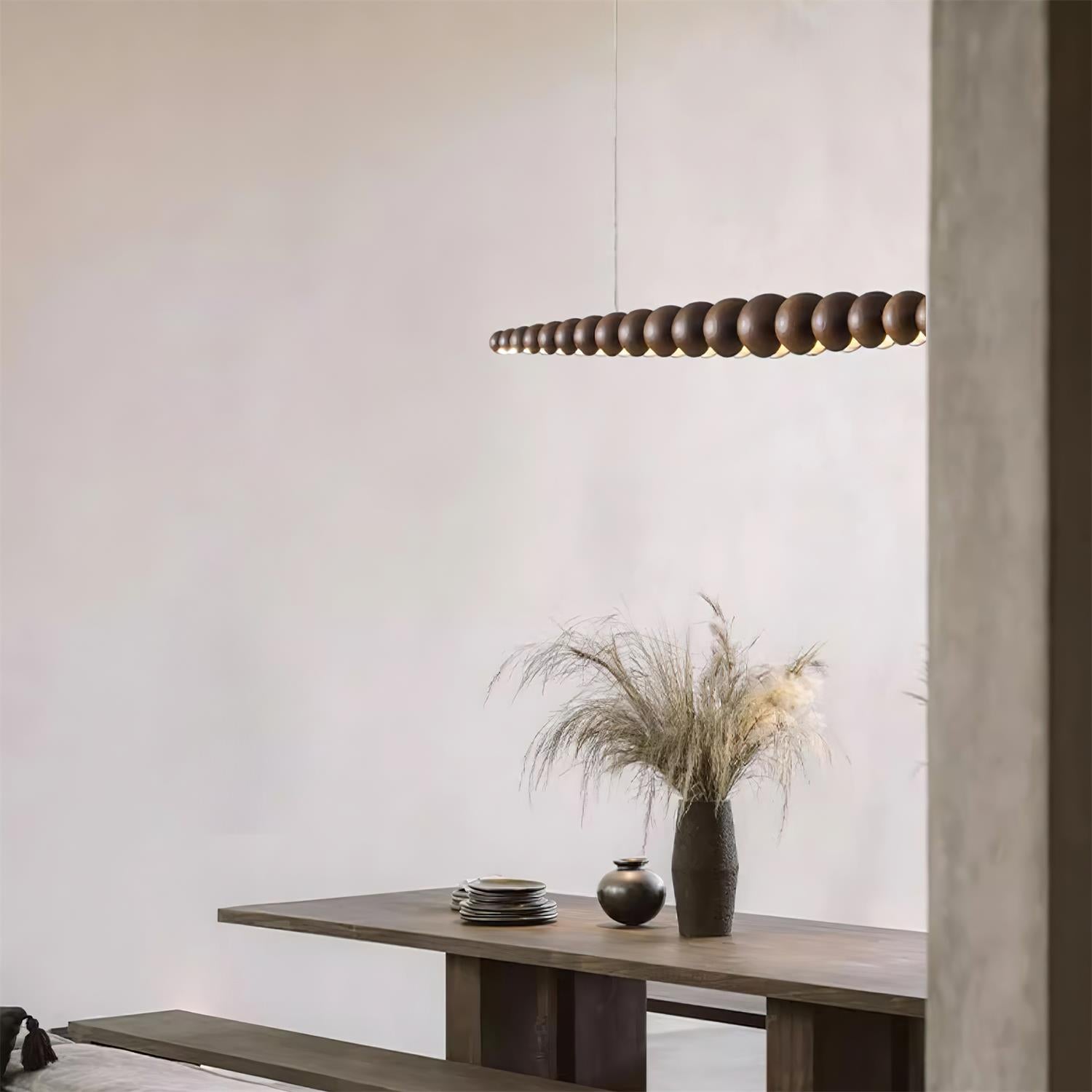 Favon Collection | Wooden Pendant Light with Warm Glow | Elegant Hanging Lights for Dining and Living Spaces 7