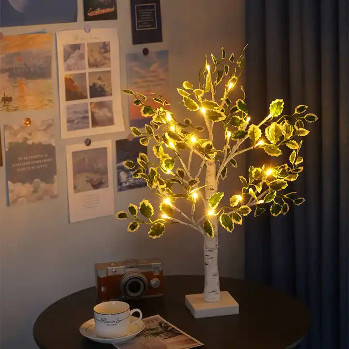 Festive Glow | Christmas Green Leaves LED Tree Lights with Warm White Illumination | Perfect Holiday Decoration for Indoor Celebrations 3