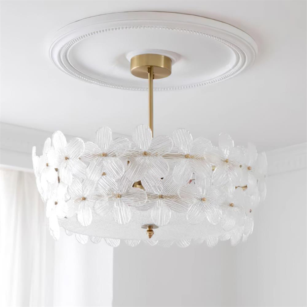 Fionel | Ceiling Light Fixture with Brass Canopy & Clear Glass Design | Elegant Illumination for Any Space 10