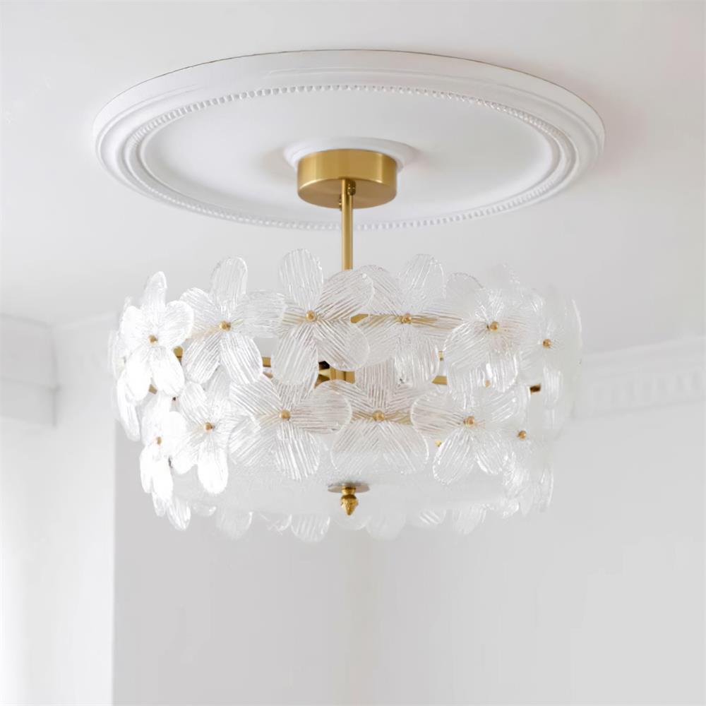 Fionel | Ceiling Light Fixture with Brass Canopy & Clear Glass Design | Elegant Illumination for Any Space 8