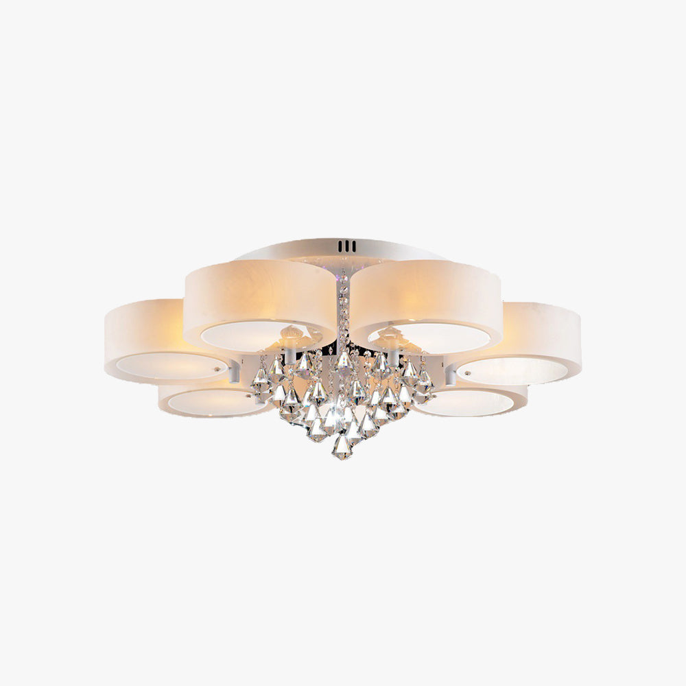 Flush Mount Ceiling Light Fixture with Elegant White Glass Shade | Modern Design for Versatile Spaces 1