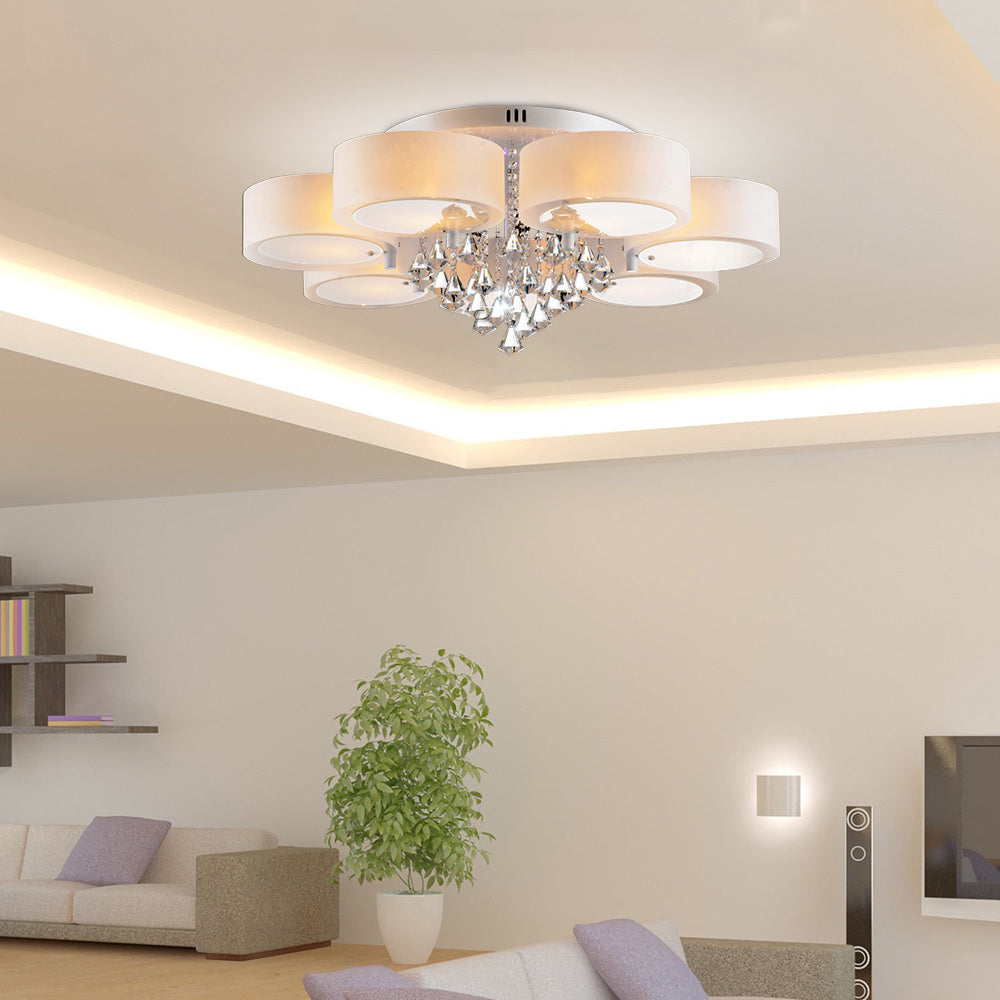 Flush Mount Ceiling Light Fixture with Elegant White Glass Shade | Modern Design for Versatile Spaces 10