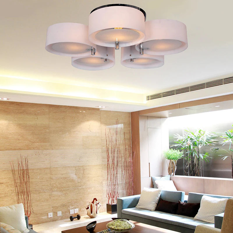 Flush Mount Ceiling Light Fixture with Elegant White Glass Shade | Modern Design for Versatile Spaces 14
