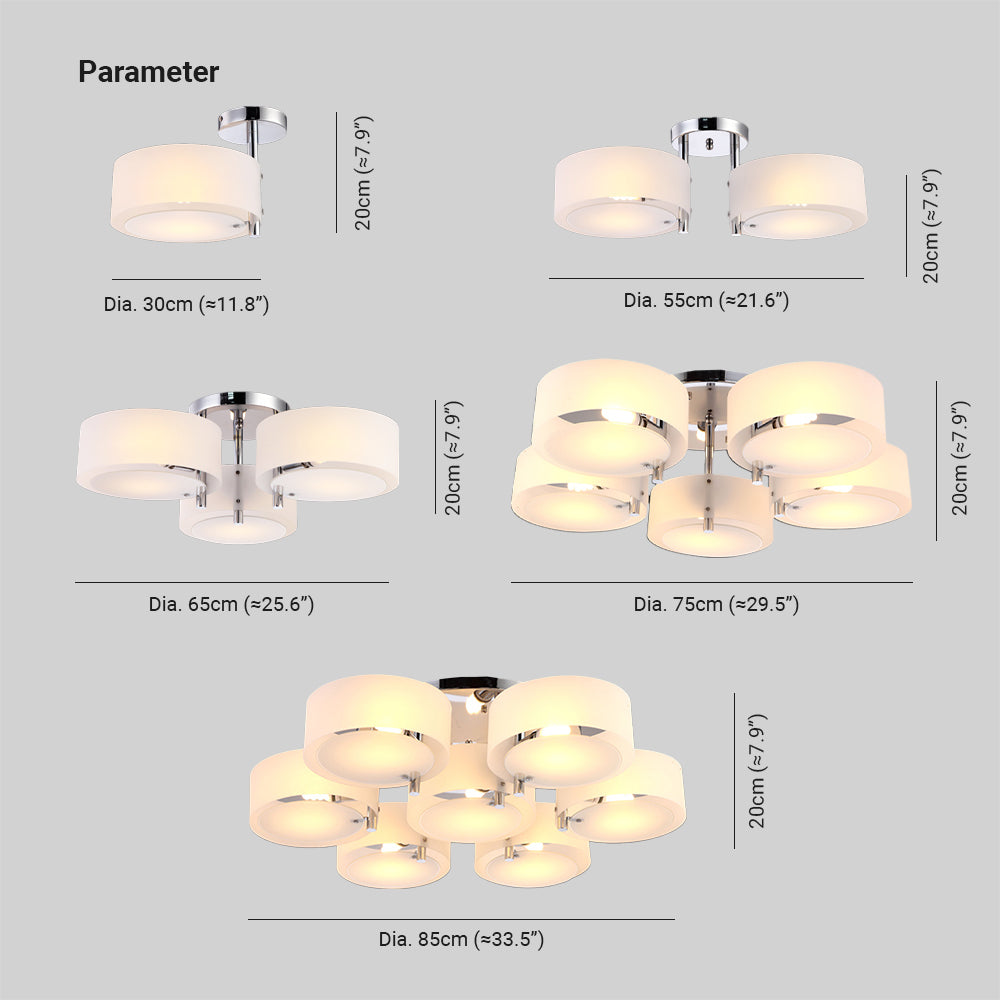 Flush Mount Ceiling Light Fixture with Elegant White Glass Shade | Modern Design for Versatile Spaces 3