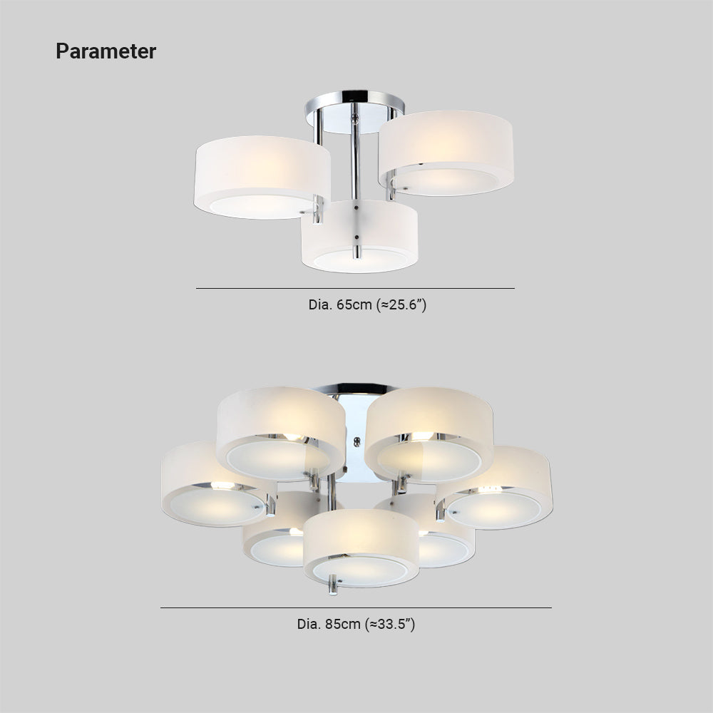 Flush Mount Ceiling Light Fixture with Elegant White Glass Shade | Modern Design for Versatile Spaces 5