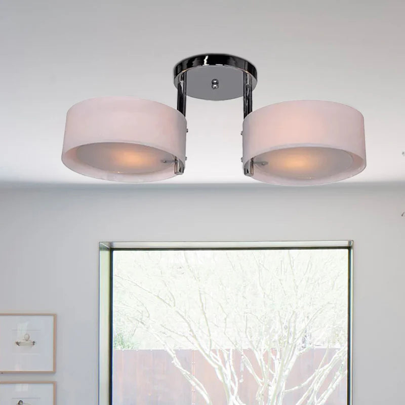 Flush Mount Ceiling Light Fixture with Elegant White Glass Shade | Modern Design for Versatile Spaces 6