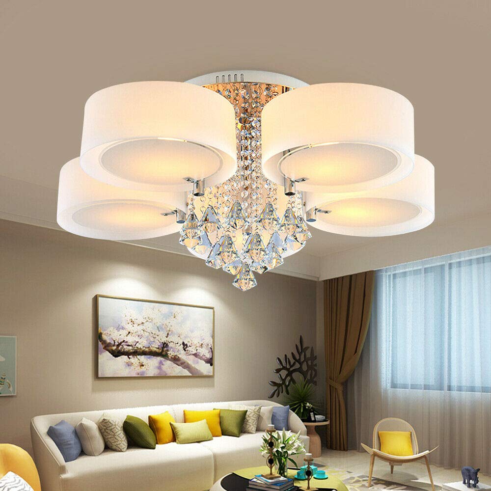 Flush Mount Ceiling Light Fixture with Elegant White Glass Shade | Modern Design for Versatile Spaces 8