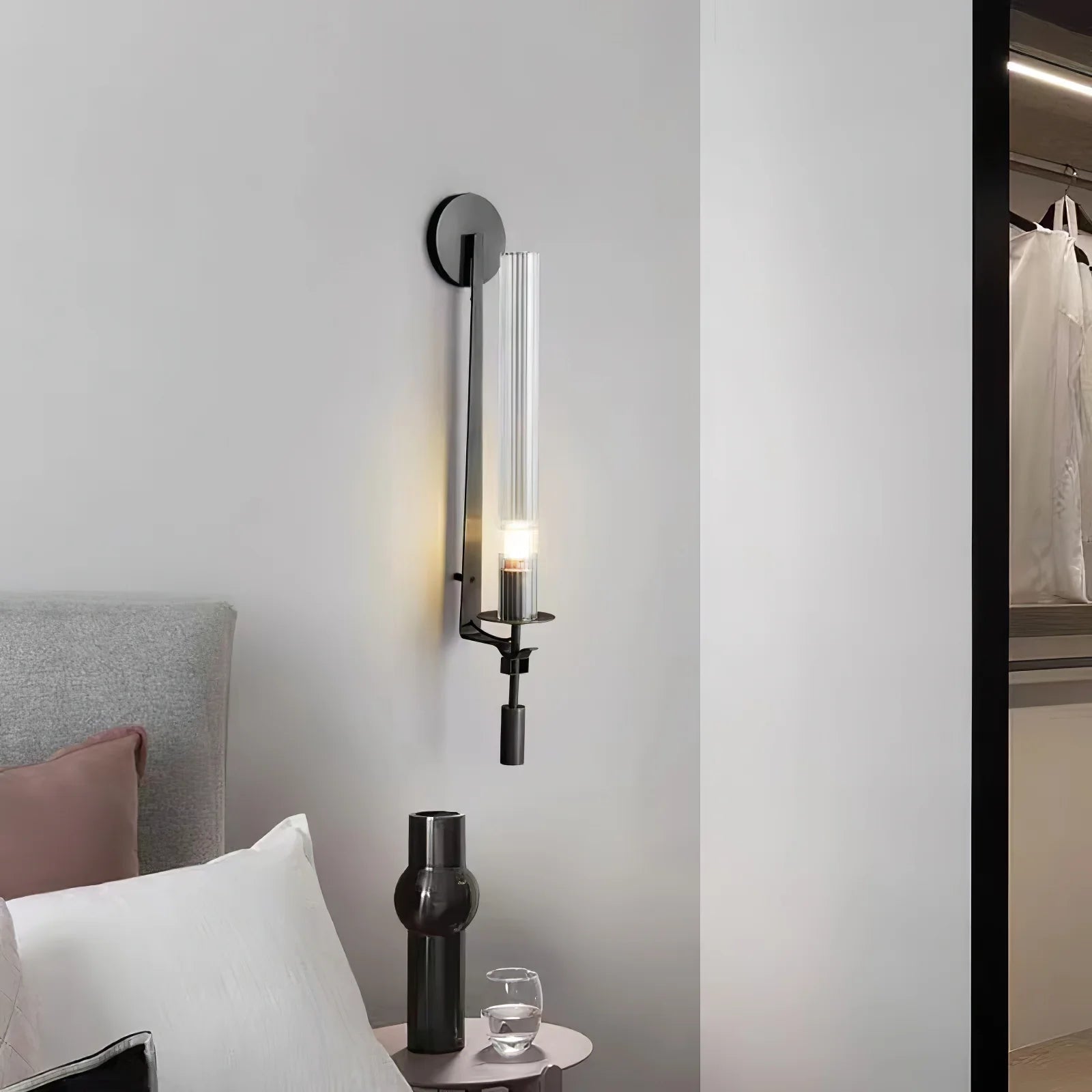 Alessio Brass Metal Glass Wall Light