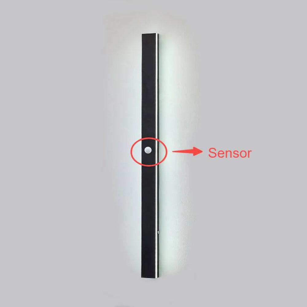 Edge Black Minimalist Linear Outdoor Wall Light