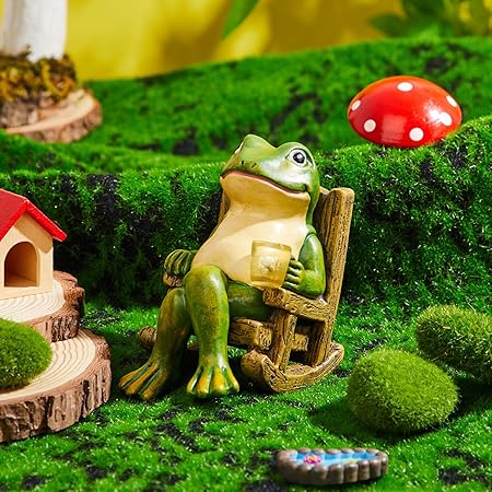 Glowing Frog Statue | Garden Decor with Soft Light | Whimsical Outdoor Accent for Cozy Atmosphere 2