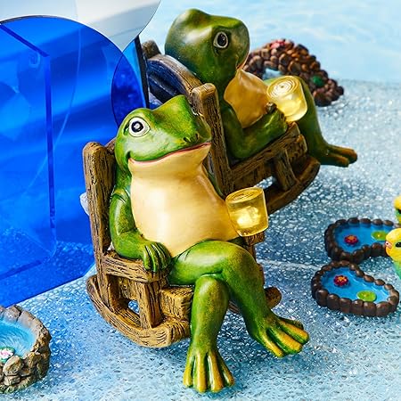 Glowing Frog Statue | Garden Decor with Soft Light | Whimsical Outdoor Accent for Cozy Atmosphere 3