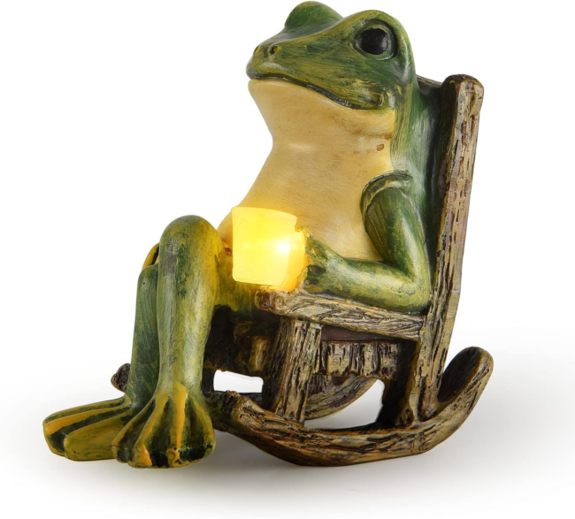 Glowing Frog Statue | Garden Decor with Soft Light | Whimsical Outdoor Accent for Cozy Atmosphere 4