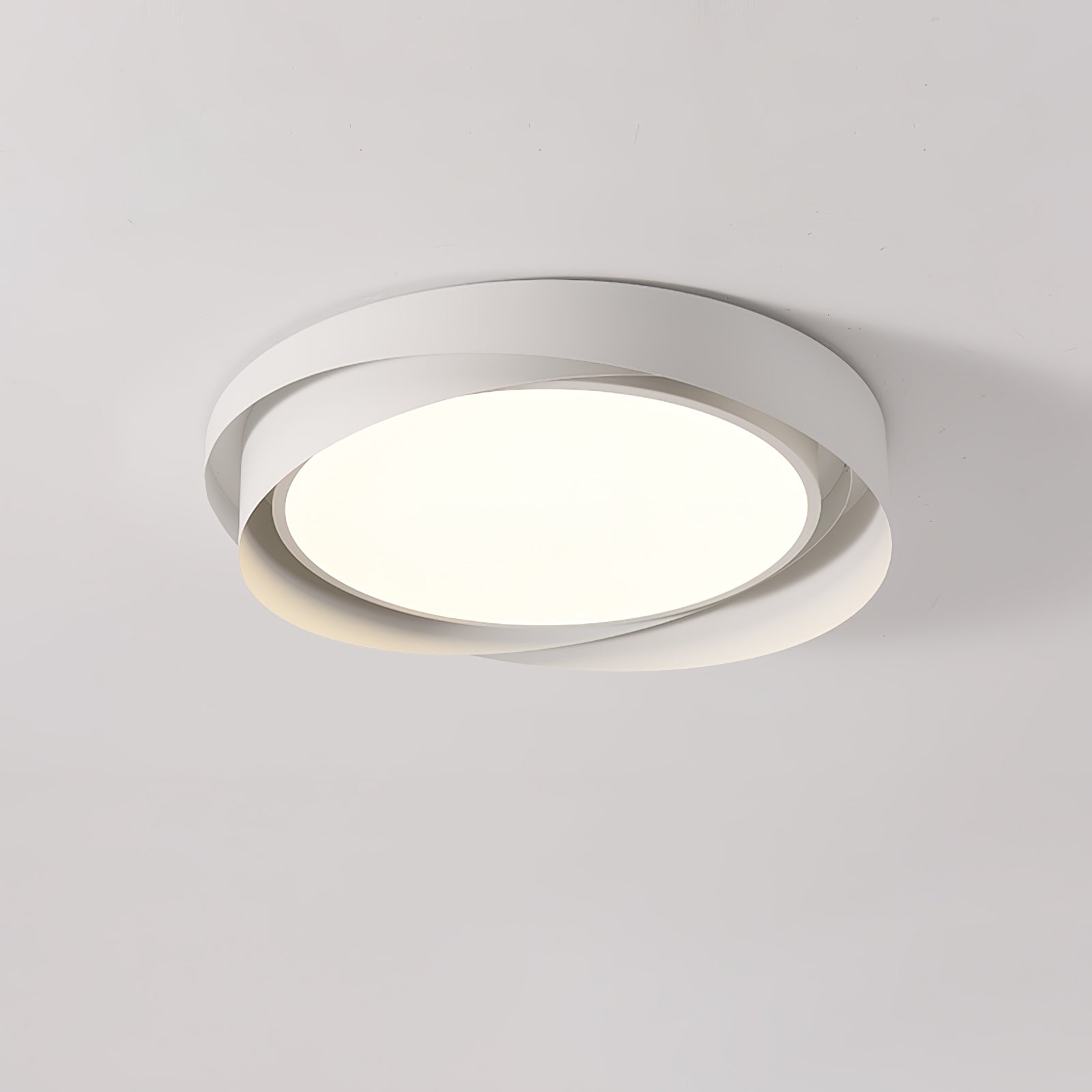 HaloGlow Metal & Acrylic Flush Mount Ceiling Light, Dia40/50/60cm | Black&White, White&Gold or White