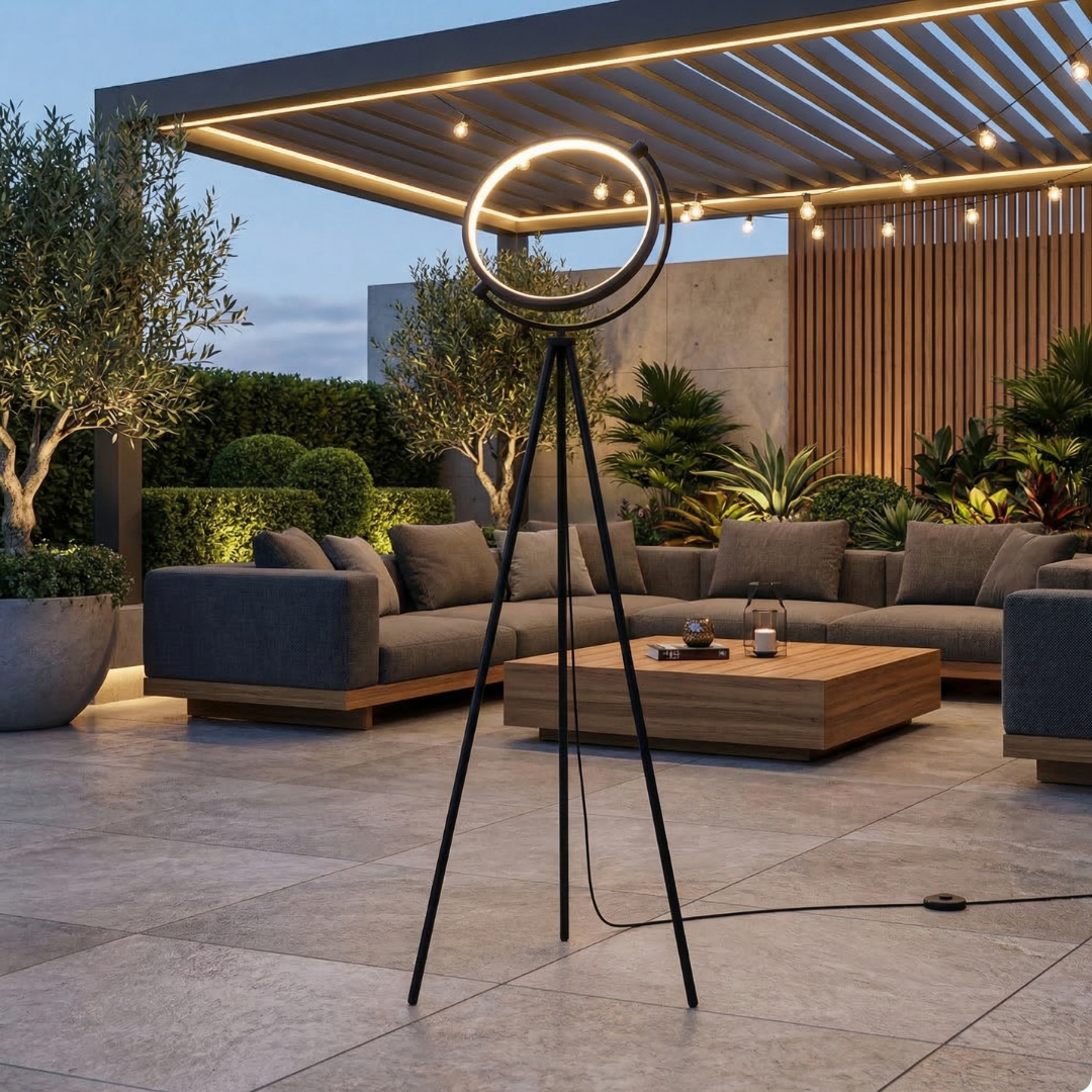 Halo | Modern Black Floor Lamp with Adjustable Height & LED Lighting | Sleek Design for Any Living Room 4