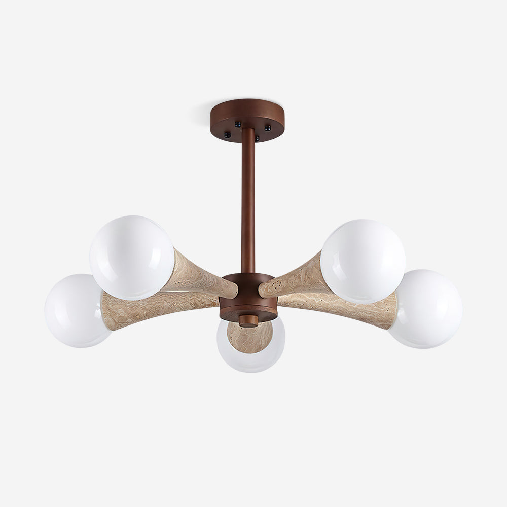 Hedra | Flush Mount Ceiling Light Fixture with Organic Design & Opal Glass Globes | Elegant Lighting for Modern Spaces 1