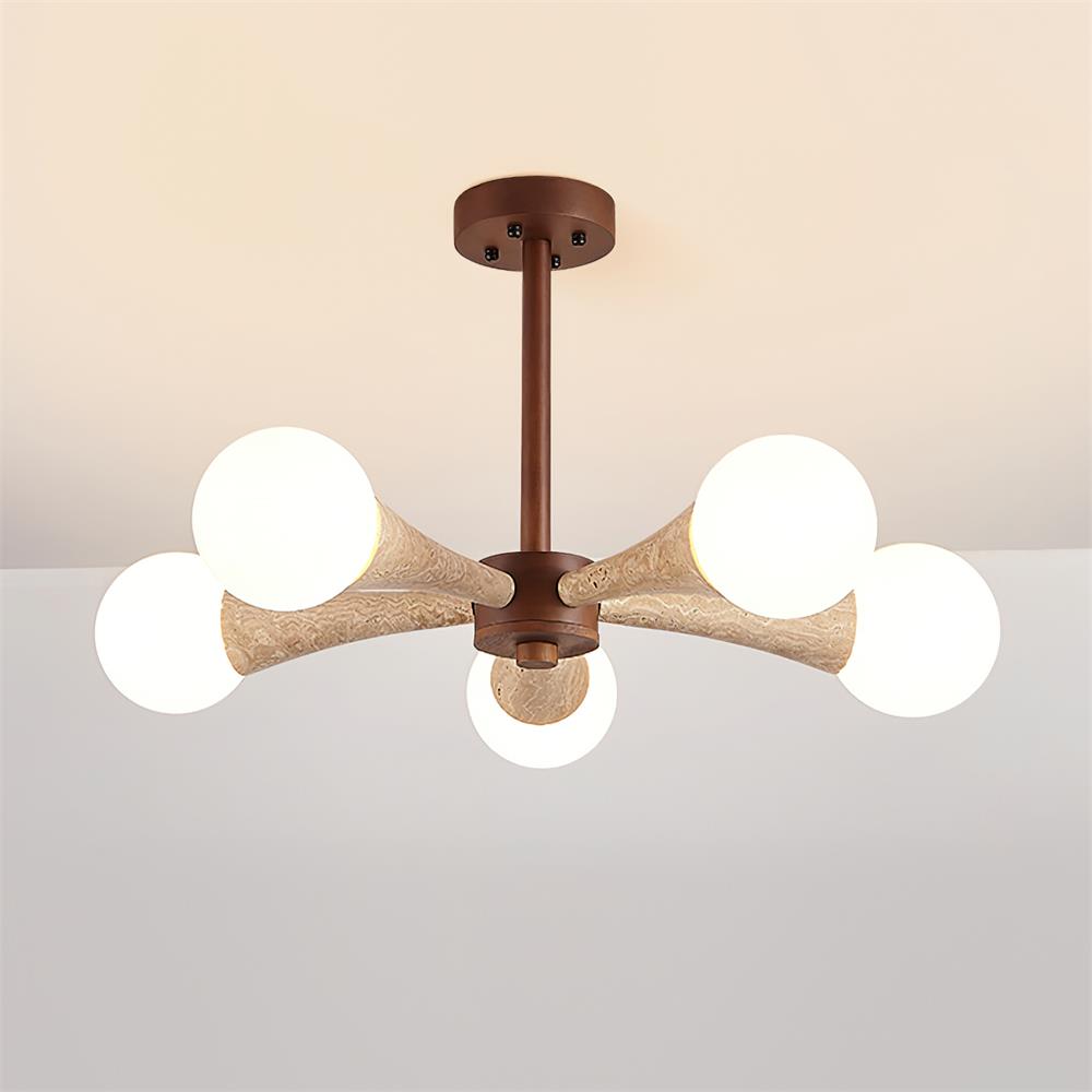Hedra | Flush Mount Ceiling Light Fixture with Organic Design & Opal Glass Globes | Elegant Lighting for Modern Spaces 4