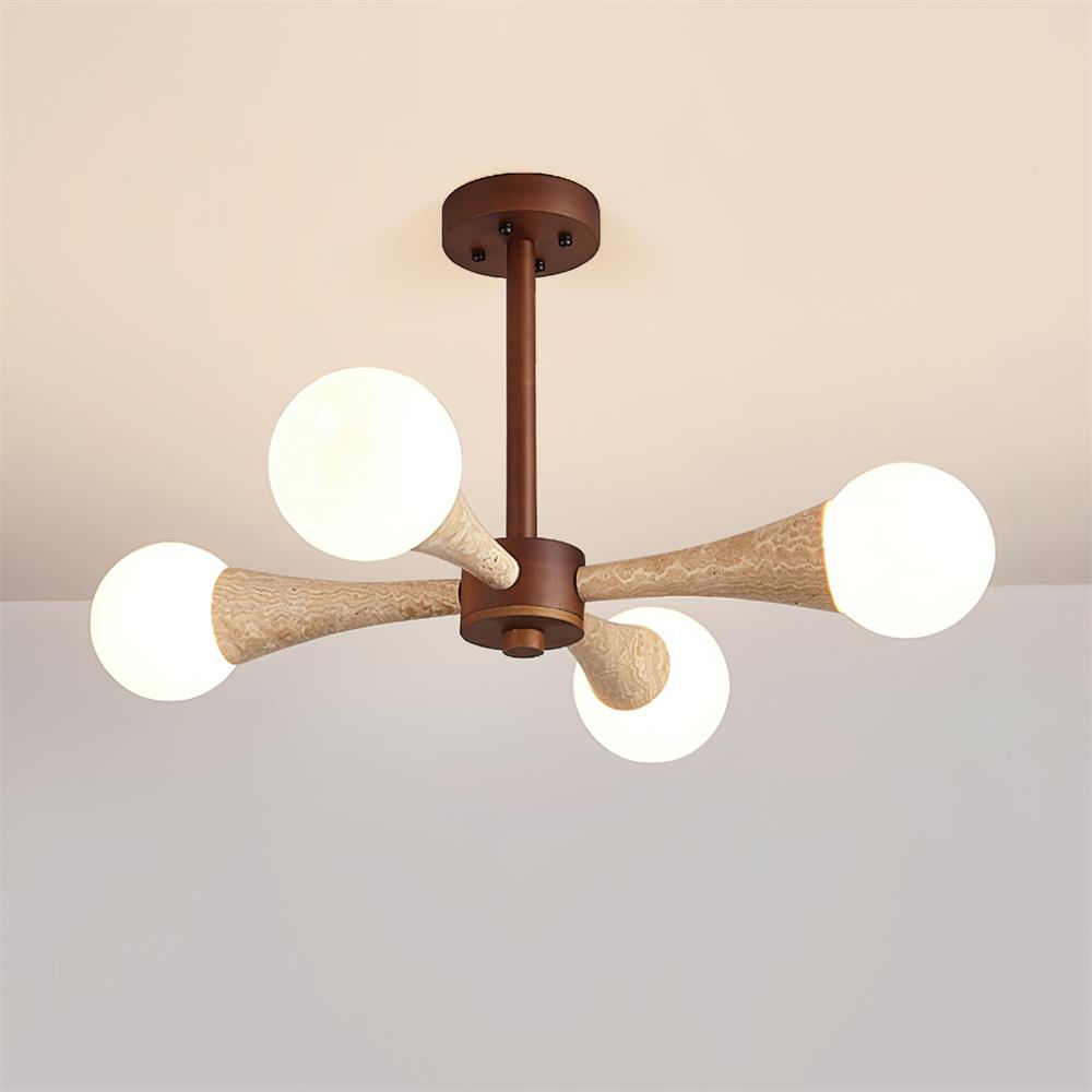 Hedra | Flush Mount Ceiling Light Fixture with Organic Design & Opal Glass Globes | Elegant Lighting for Modern Spaces 5