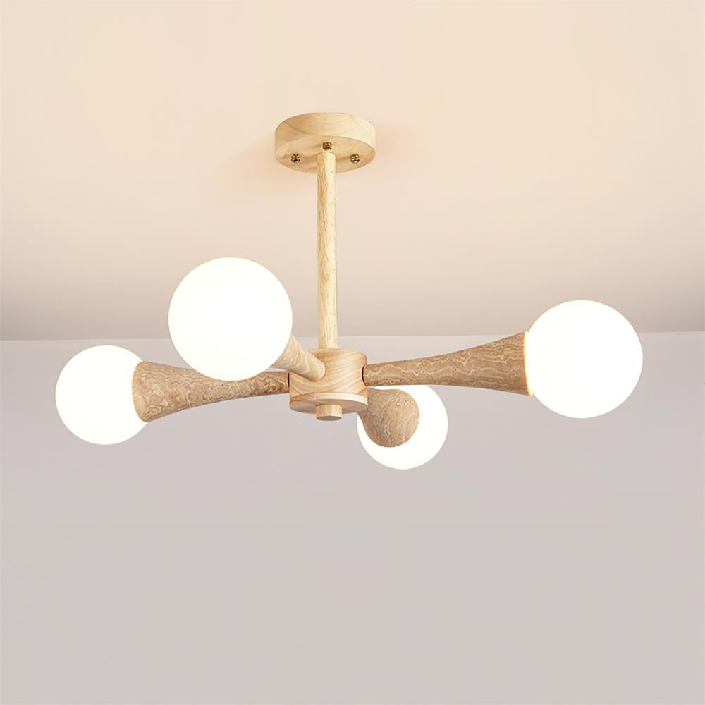 Hedra | Flush Mount Ceiling Light Fixture with Organic Design & Opal Glass Globes | Elegant Lighting for Modern Spaces 6