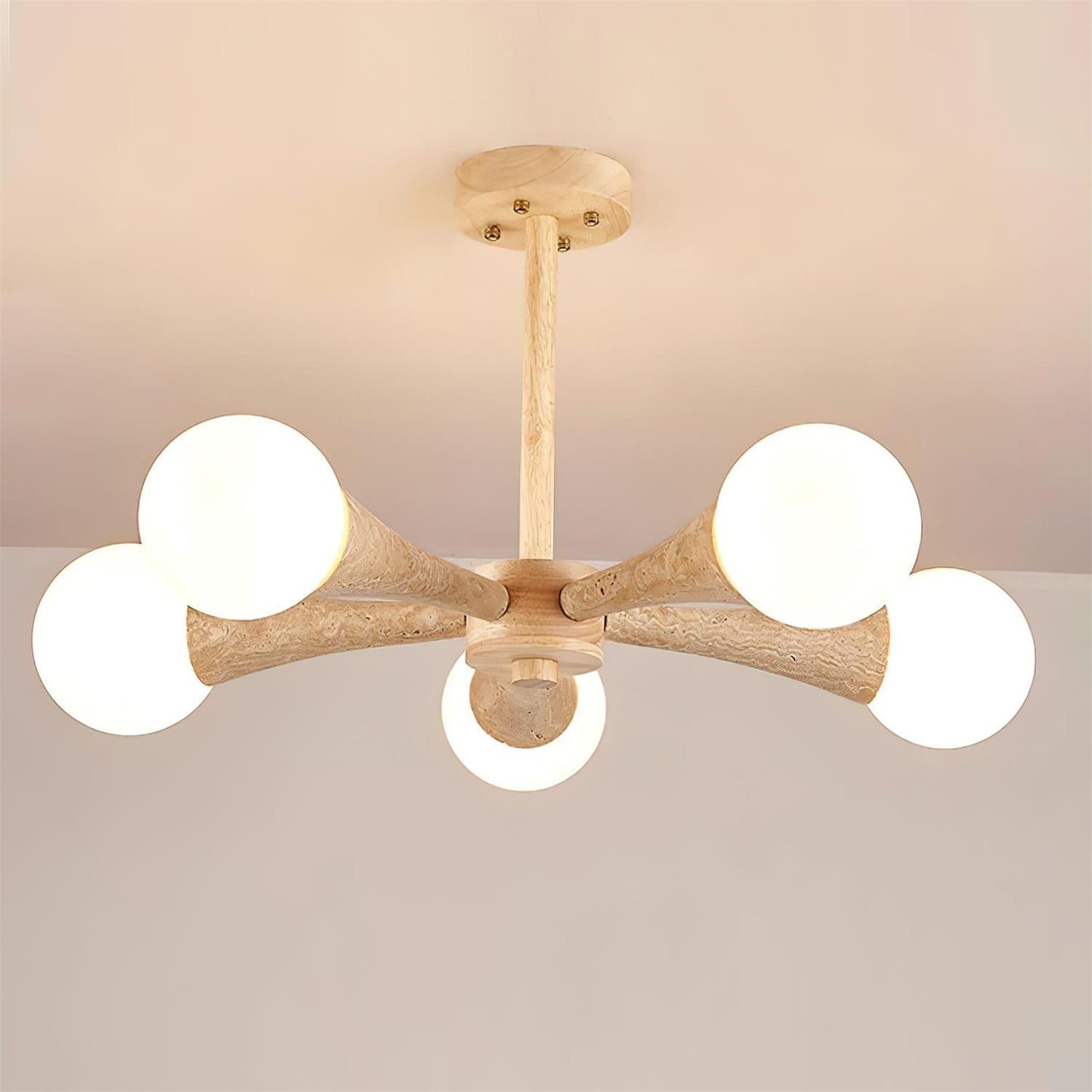 Hedra | Flush Mount Ceiling Light Fixture with Organic Design & Opal Glass Globes | Elegant Lighting for Modern Spaces 8