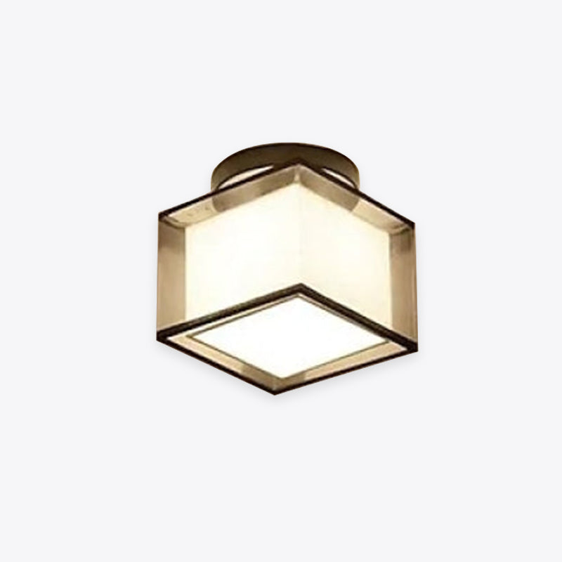 Herbert Flush Mount Ceiling Light, Metal & Fabric, Square or Circular | Black, E27 Base | Fits 15-20m² Rooms