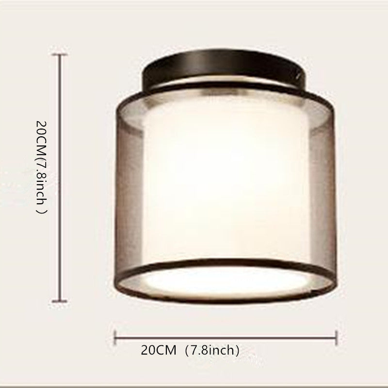Herbert Flush Mount Ceiling Light, Metal & Fabric, Square or Circular | Black, E27 Base | Fits 15-20m² Rooms