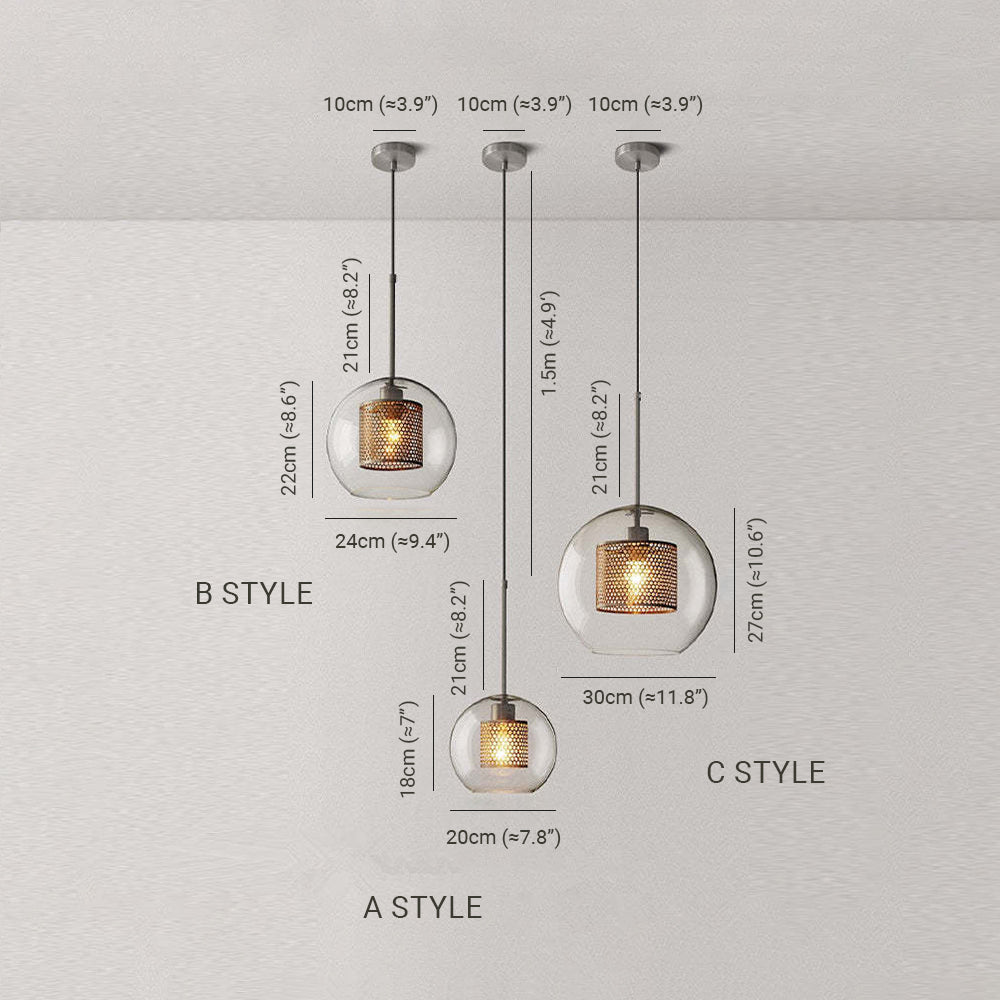 Hessa | Contemporary Pendant Light with Glass Shade & Elegant Design | Perfect for Living Room and Dining Room 7