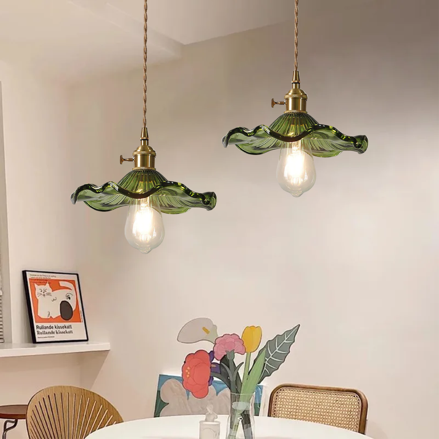 Hibiscus Glass Pendant Light | Elegant LED Ceiling Fixture for Stylish Ambience 3