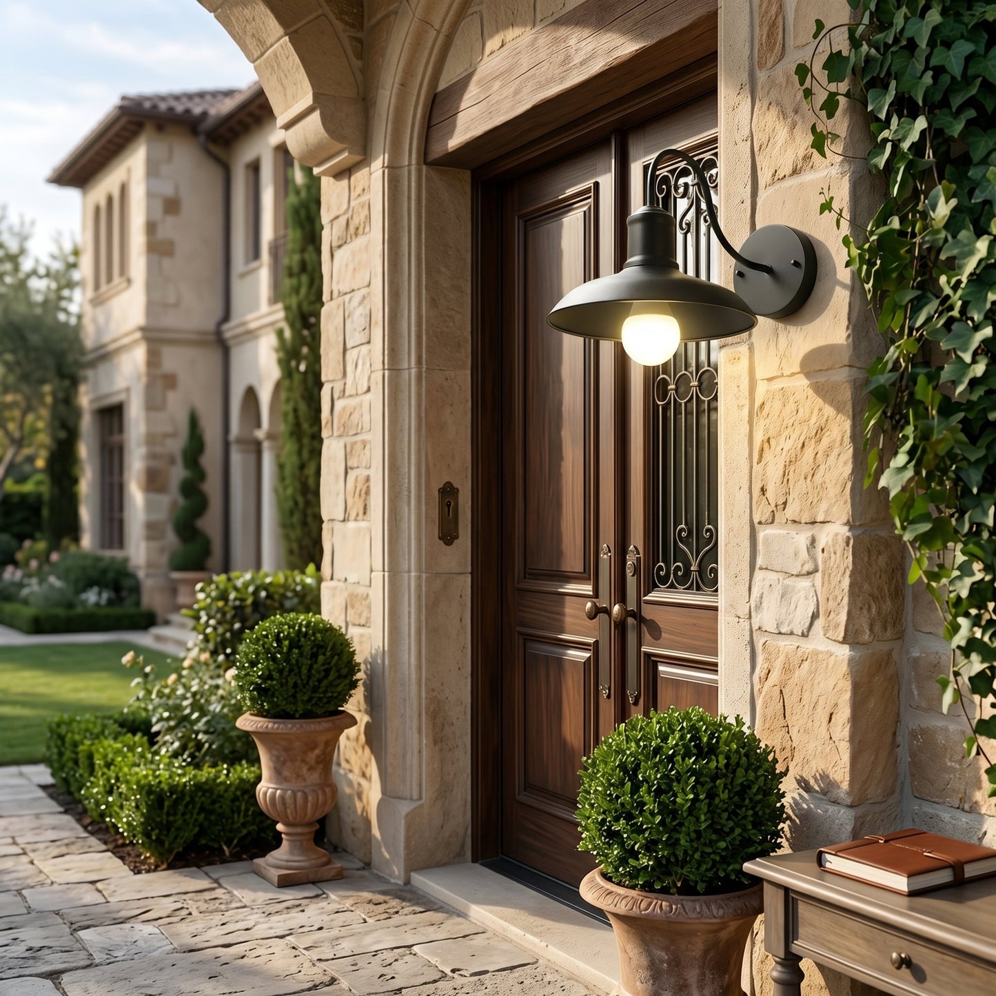 Industrial Outdoor Wall Light | Black Exterior Wall Lantern with Gooseneck Design | Durable Iron for Timeless Style 2