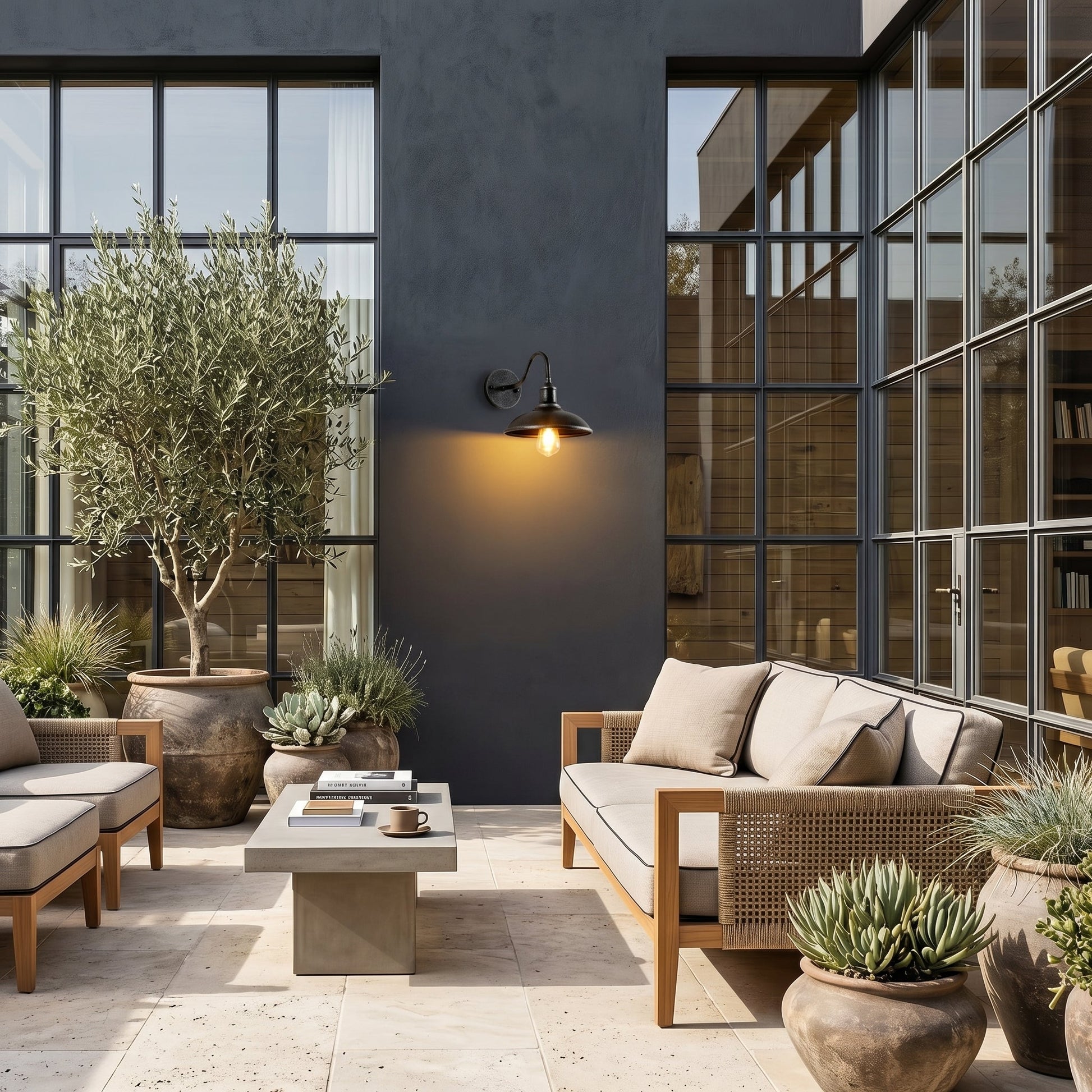 Industrial Outdoor Wall Light | Black Exterior Wall Lantern with Gooseneck Design | Durable Iron for Timeless Style 4