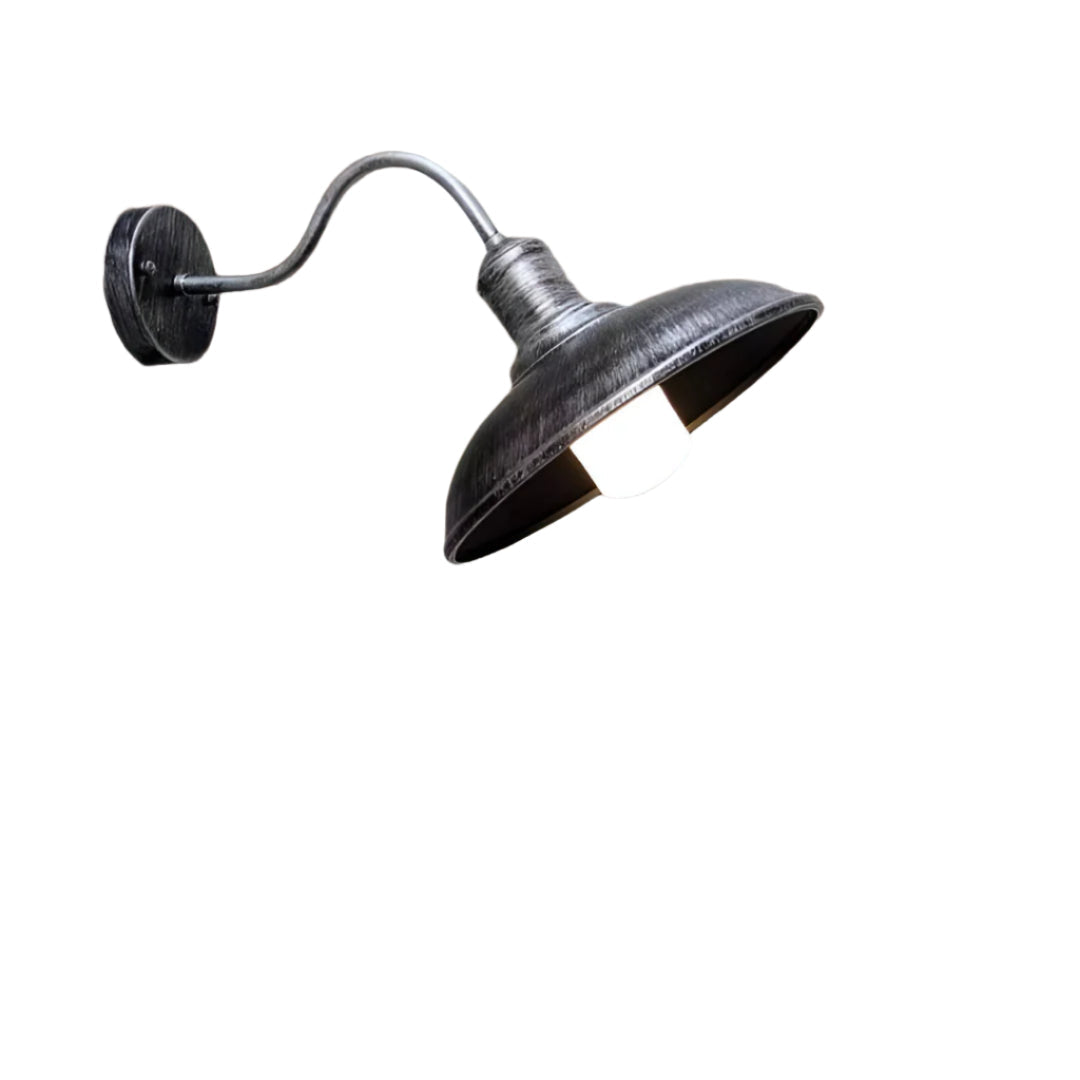Industrial Outdoor Wall Light | Black Exterior Wall Lantern with Gooseneck Design | Durable Iron for Timeless Style 6