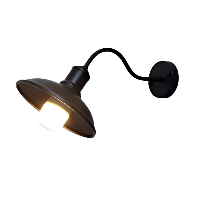 Industrial Outdoor Wall Light | Black Exterior Wall Lantern with Gooseneck Design | Durable Iron for Timeless Style 7