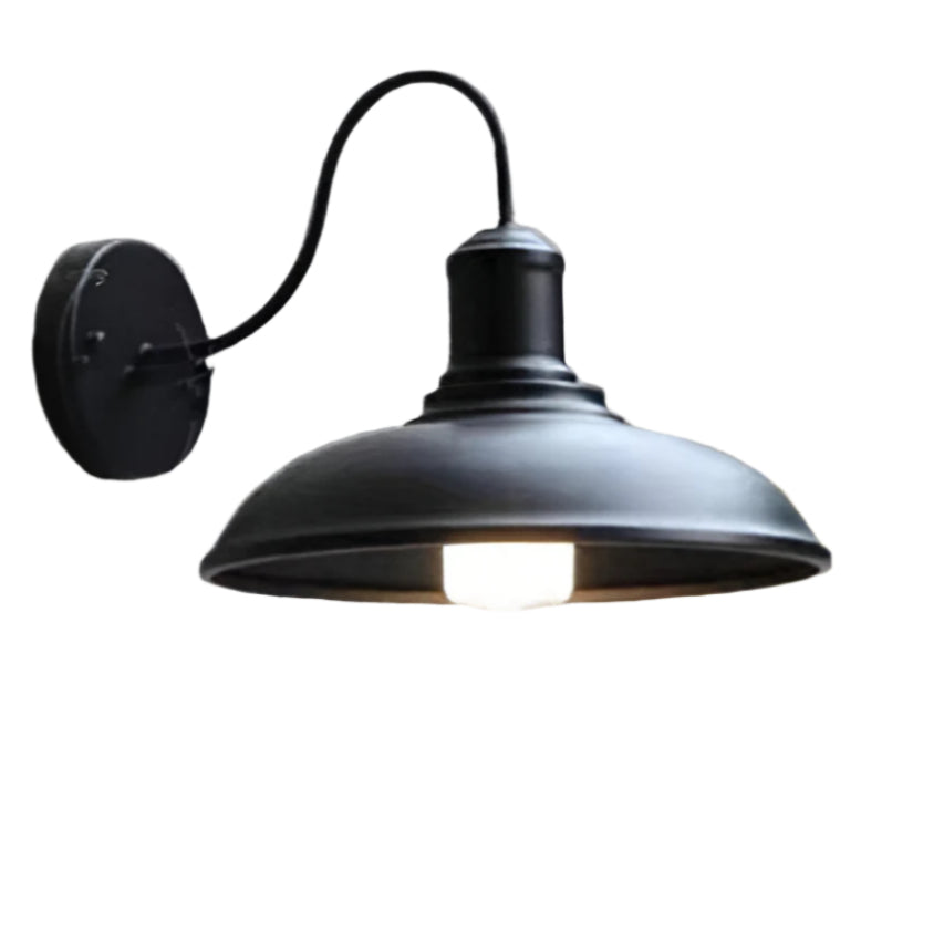 Industrial Outdoor Wall Light | Black Exterior Wall Lantern with Gooseneck Design | Durable Iron for Timeless Style 8