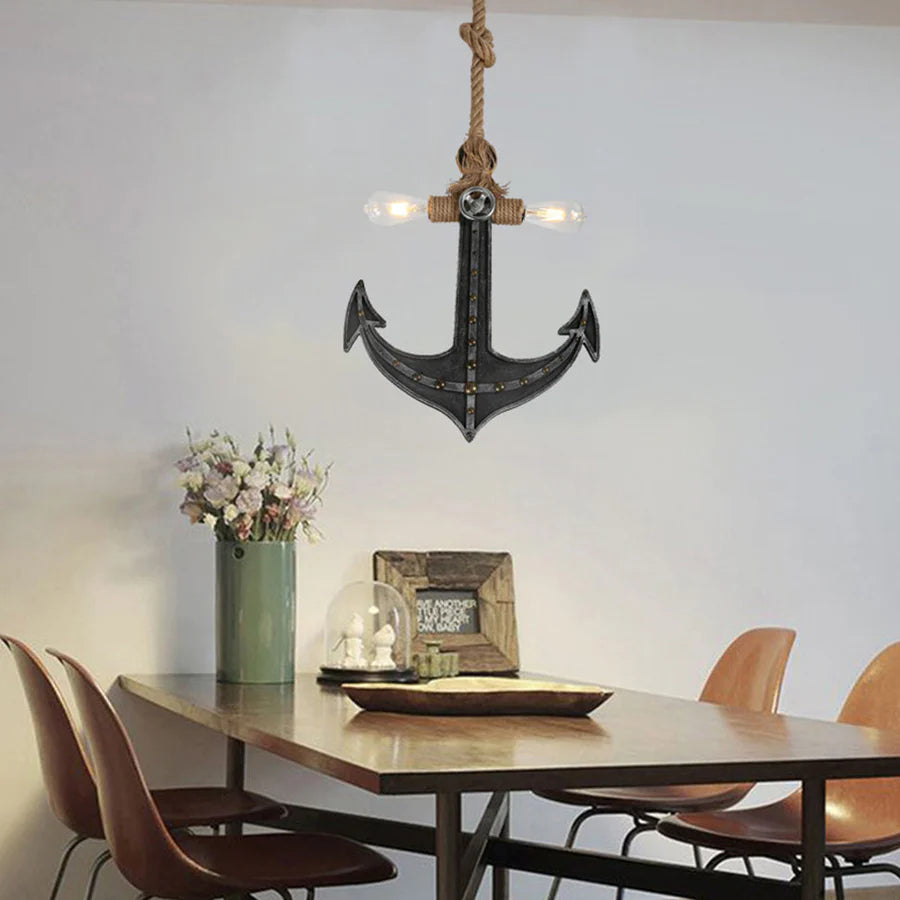 Industrial Pendant Light | Black Metal & Wood Design with Adjustable Height | Chic Hanging Light for Modern Kitchens 0