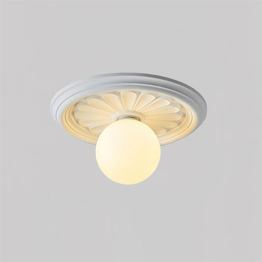 Ivorelle | Vintage Carved Ceiling Light with Globe Shade & Dimmable Feature | Elegant Lighting for Home Decor 0