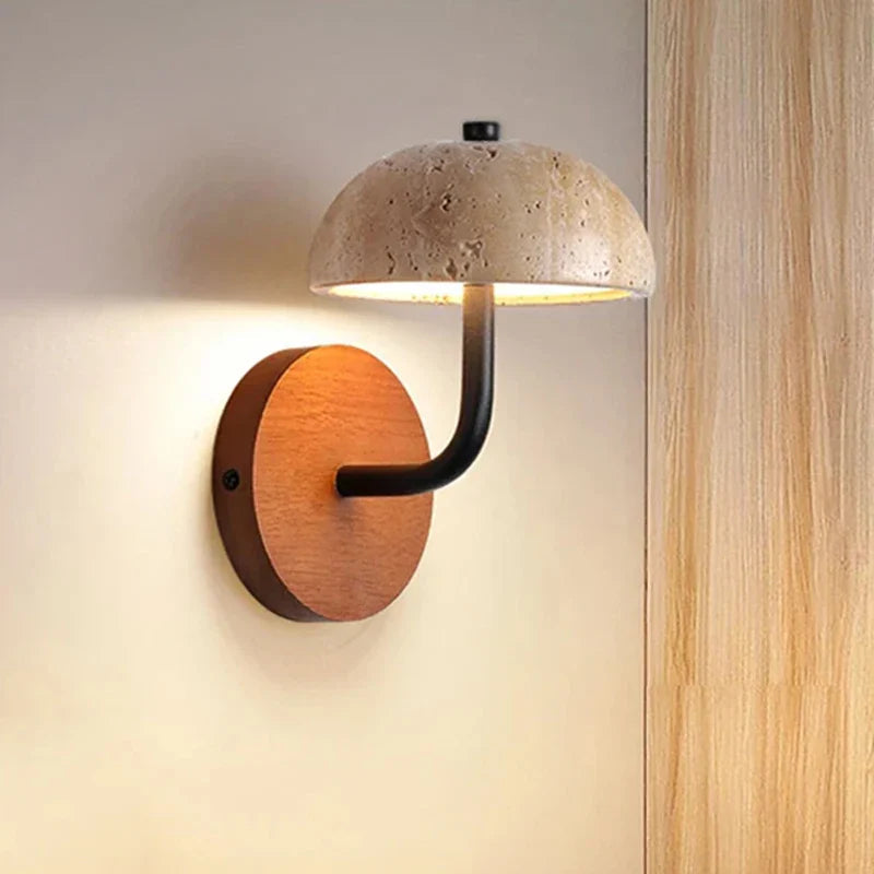 Junko | Wall Light with Soft Downward Glow & Travertine Texture | Ideal for Ambient Bathroom and Outdoor Spaces 5