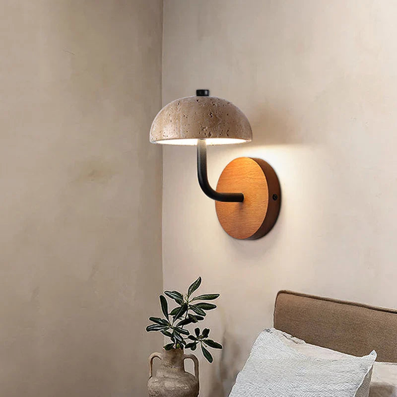 Junko | Wall Light with Soft Downward Glow & Travertine Texture | Ideal for Ambient Bathroom and Outdoor Spaces 7