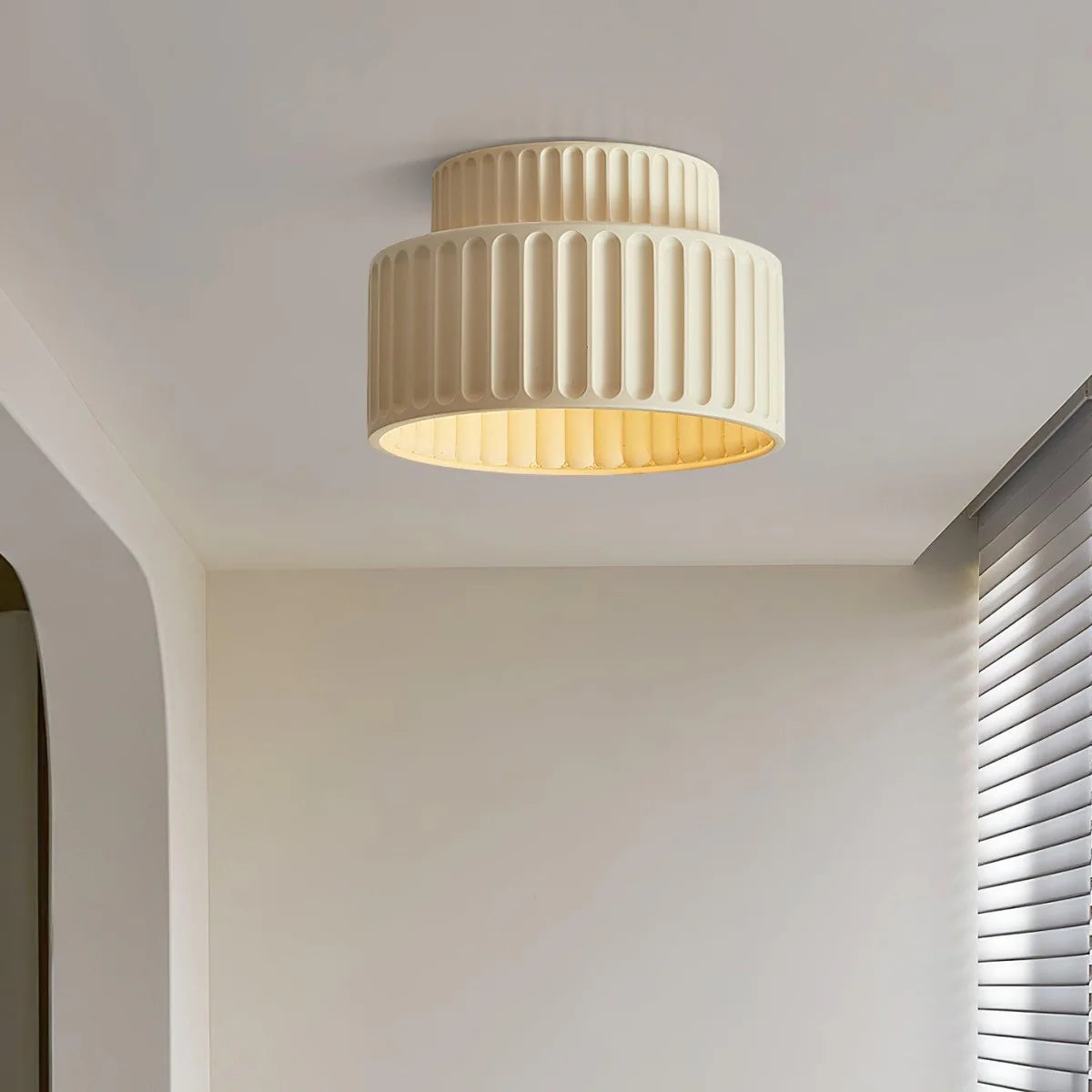 Hailie Pleated Macaron Ceiling Light beige lifestyle