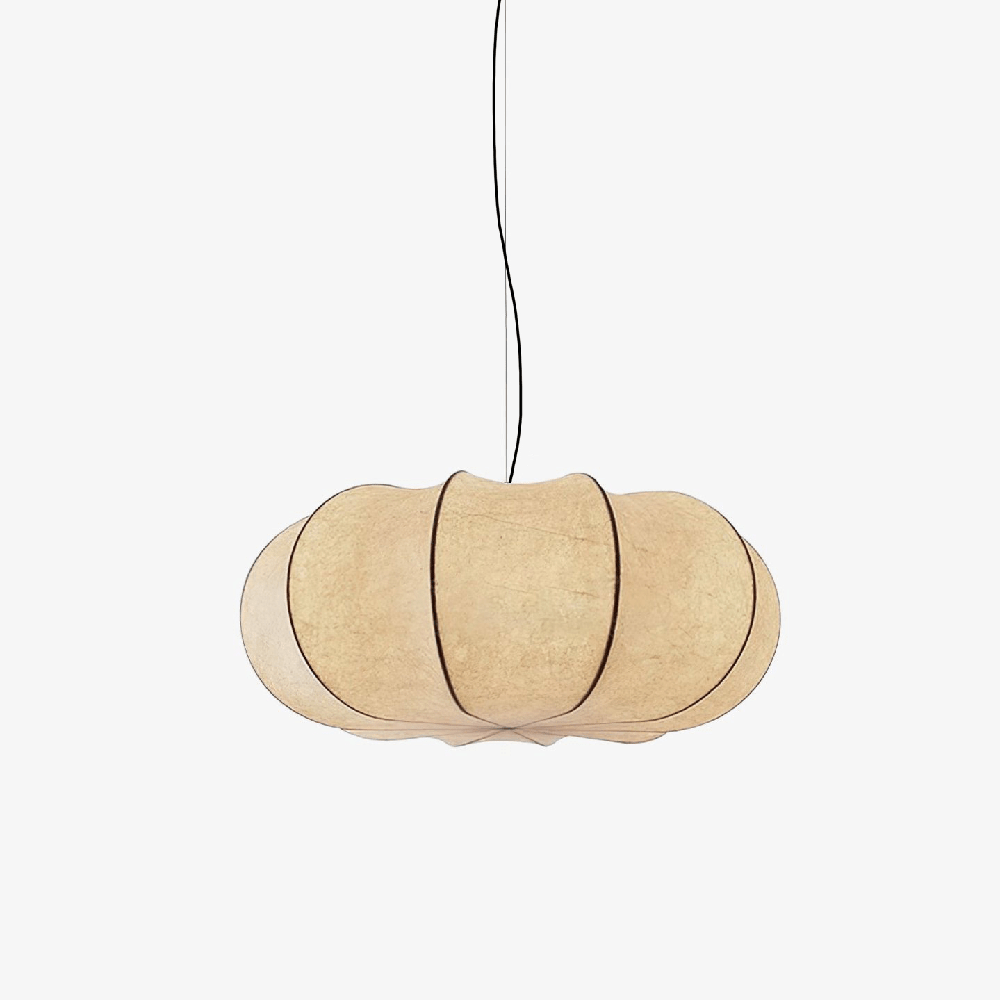 Kiyo | Pumpkin Pendant Light with Soft Linen Shade & Adjustable Height | Elegant Kitchen Pendant Lighting for Japandi Style 1