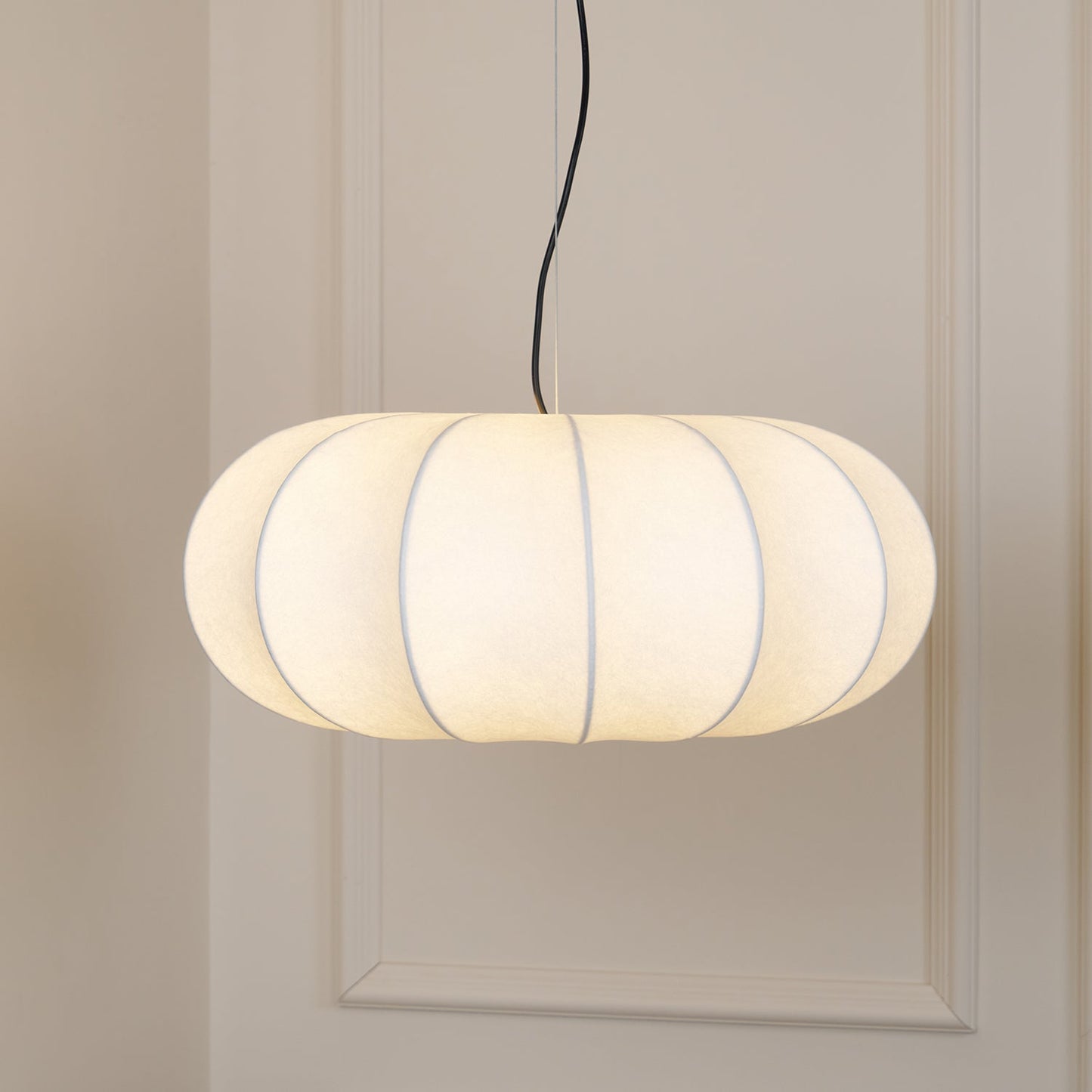 Kiyo | Pumpkin Pendant Light with Soft Linen Shade & Adjustable Height | Elegant Kitchen Pendant Lighting for Japandi Style 2