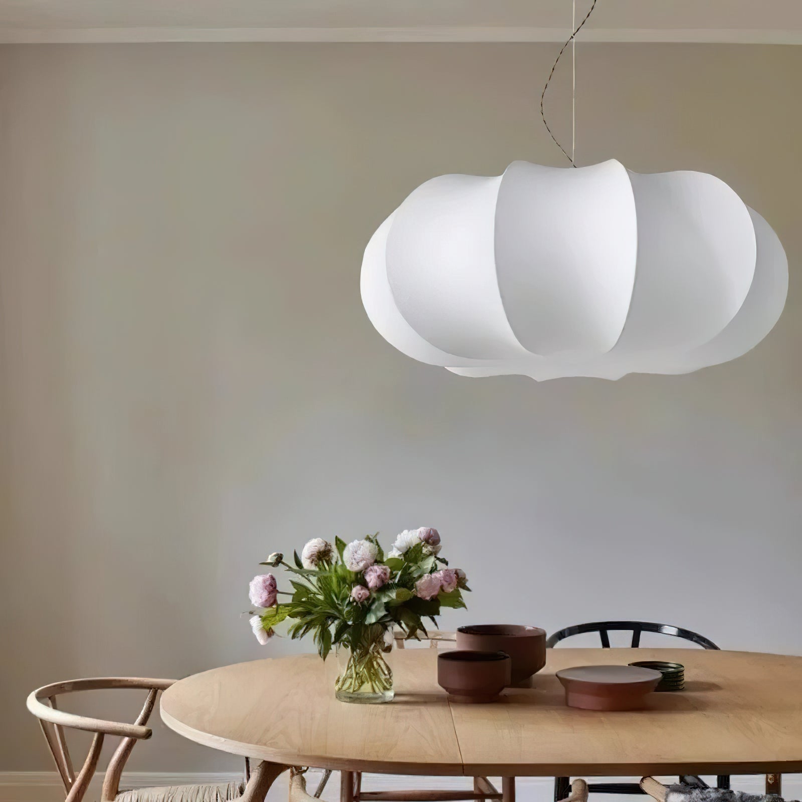 Kiyo | Pumpkin Pendant Light with Soft Linen Shade & Adjustable Height | Elegant Kitchen Pendant Lighting for Japandi Style 6