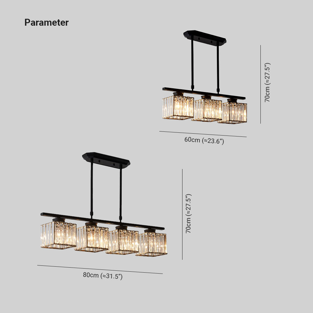 Kristy Crystal Pendant Light | Black/Gold