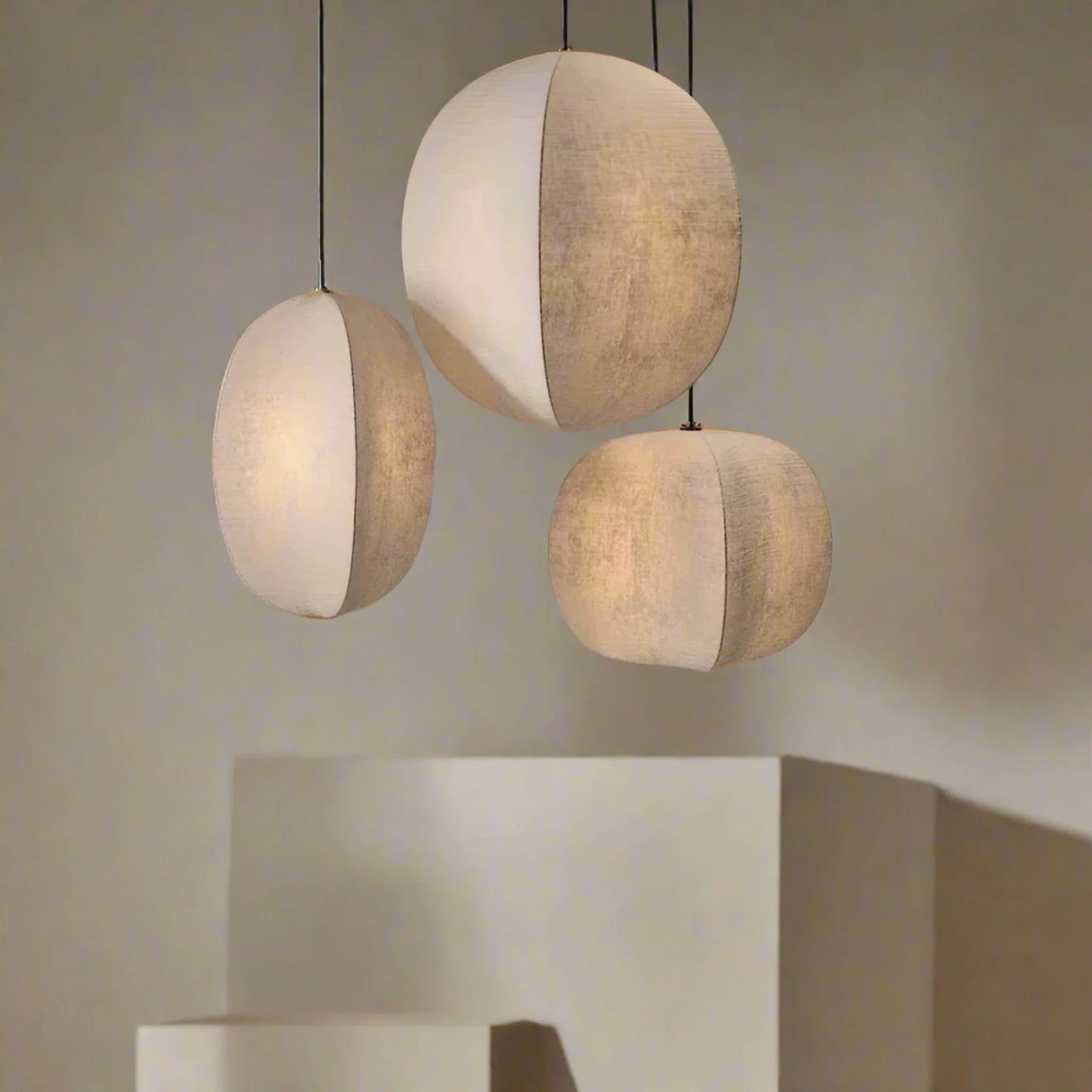 Kumo Collection | Linen Pendant Light with Adjustable Cord | Soft Ambient Glow for Tranquil Spaces 5