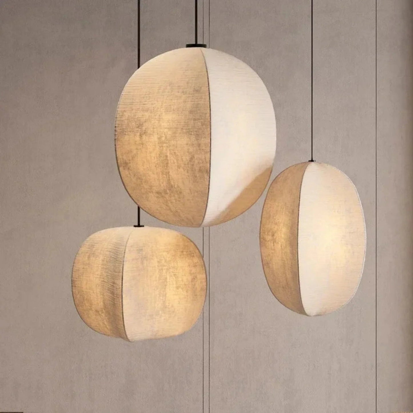 Kumo Collection | Linen Pendant Light with Adjustable Cord | Soft Ambient Glow for Tranquil Spaces 7