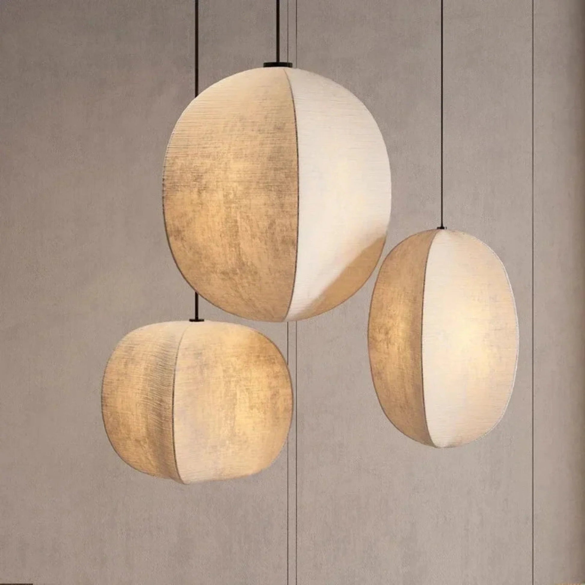 Kumo Collection | Linen Pendant Light with Adjustable Cord | Soft Ambient Glow for Tranquil Spaces 7