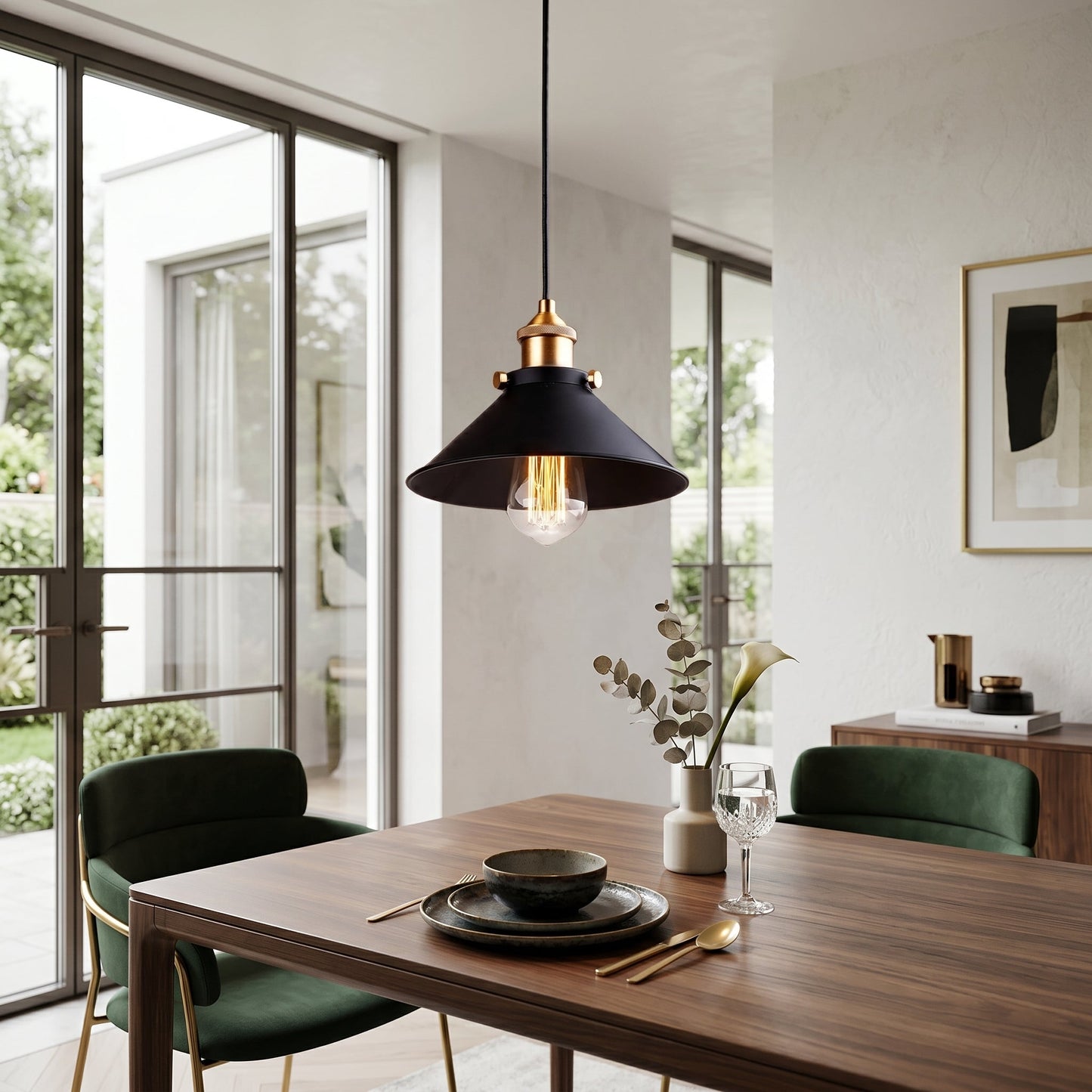 Kveld | Vintage Iron Pendant Light with Industrial Design | Adjustable Hanging Length for Focused Illumination 1