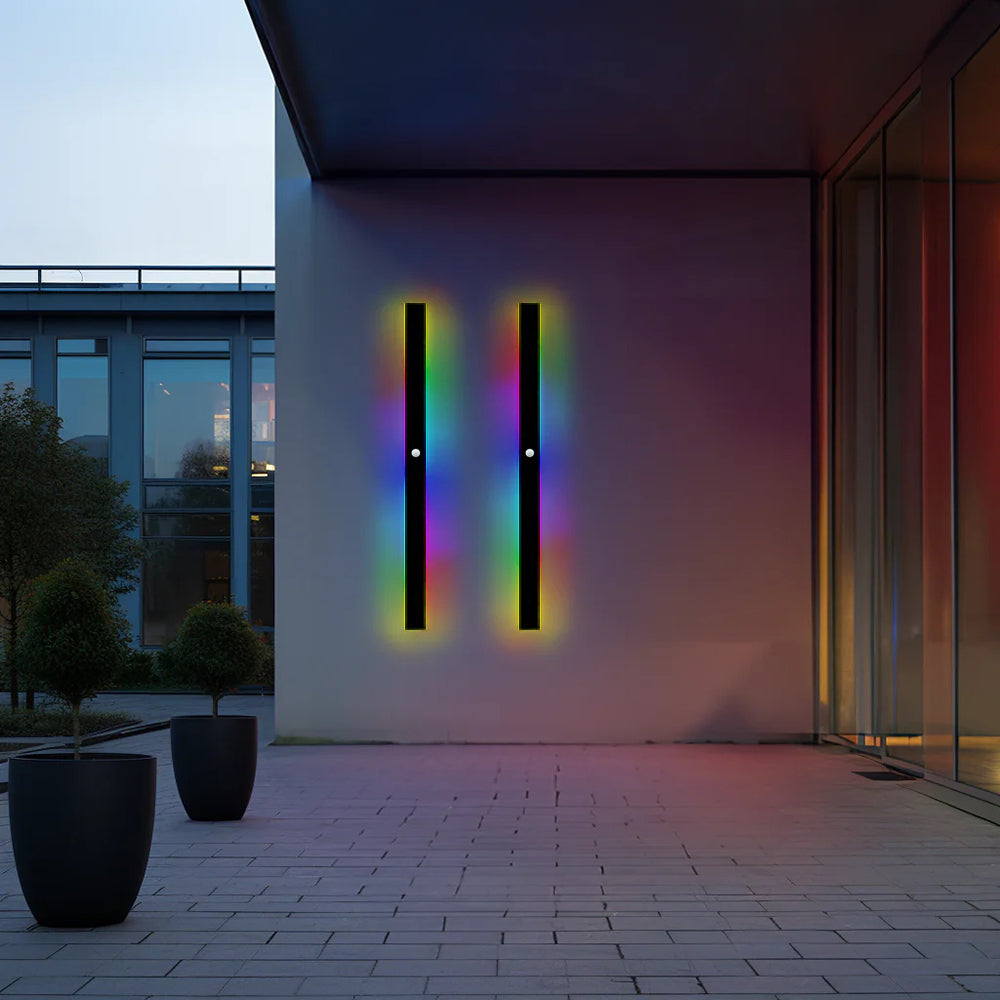 Edge Black Minimalist Linear Outdoor Wall Light